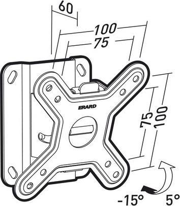 Image du produit Erard CLIFF 100T Support mural inclinable pour moniteur 15-28 pouces (Mur, 23", 15 kg)