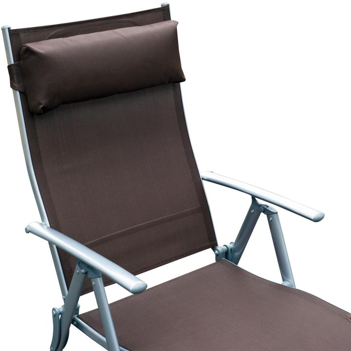Image du produit Outsunny Chaise longue de jardin avec coussin (180 cm)