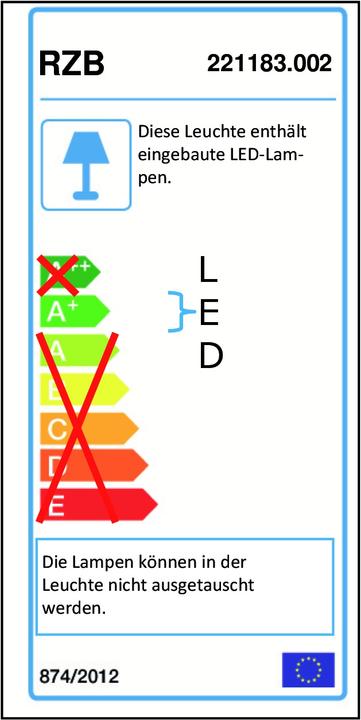 Energy Label RZB Zimmermann, Leuchten LED wall/ceiling light 3000K D298 H51 PC 221183.002 (1850 lm)