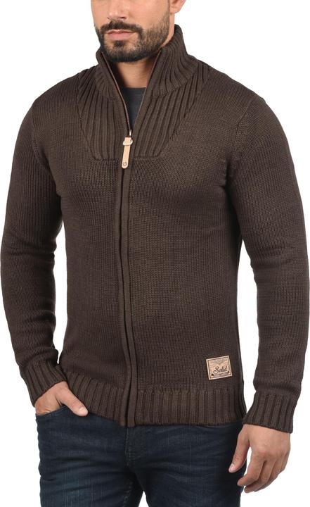 Image du produit Solid Poul Cardigan Gilet Veste En Grosse Maille Pour Homme Avec Col Droit (L)