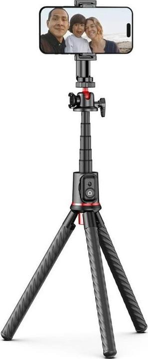 Produktbild Tech-Protect L07S Bluetooth selfie stick with flexible tripod up to 54cm and 360 head - black