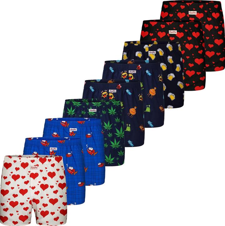 Actual product image Sugar Pine Boxer motif print mix (M, pack of 9)
