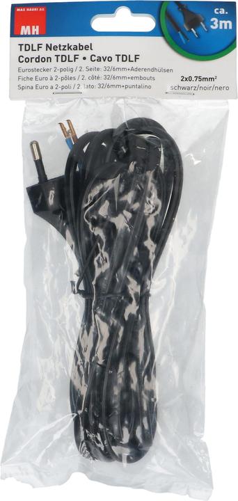 Produktbild Max Hauri TDLF-Netzkabel H03VVH2-F2X0.75 Typ 26 (3 m)
