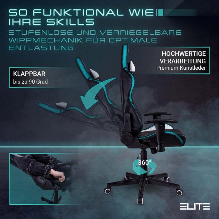 Actual product image Elite Gaming Chair MG200 Destiny, RGB black-white