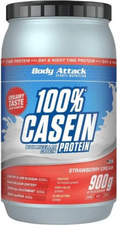 Produktbild Body Attack 100 % Casein Protein (900g Dose) (Erdbeer, 1 Stk., 900 g)