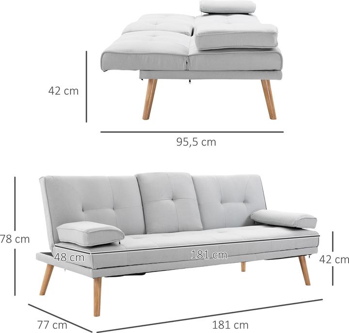 Image du produit Outsunny Canapé-lit (3 places, Housse de canapé)
