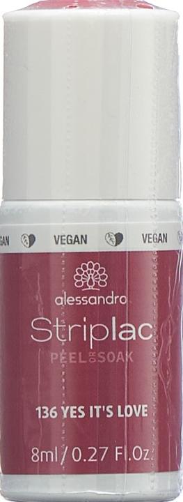 Actual product image Alessandro Striplac Peel or Soak Yes it's love 8 ml (Antique pink, Rose, Peelable nail polish)