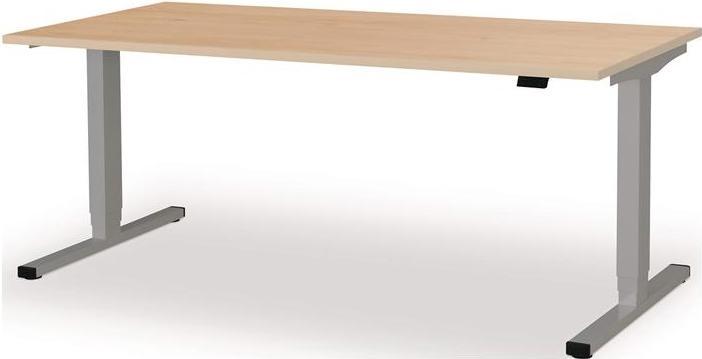 Image du produit Mauser Poste de travail debout/assis levero H650-1250xL1800xP800mm aluminium blanc, RAL 9006/érable (1800 x 800 x 650 mm)