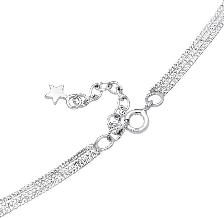 Immagine prodotto Elli Collana Strato Luna Stella Cristalli Argento 925 (Argento 925, Cristallo di vetro, 40 cm)