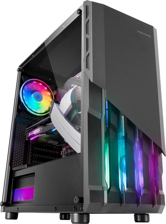 Mars Gaming Boitier Moyen Tour ATX MC-X2 RGB avec panneau vitré (Noir) (ATX, Mini-ITX)