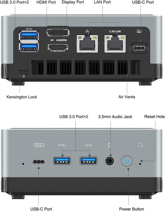 Produktbild Minisforum U820 Mini PC (i5-8279U, 16GB Ram, 256GB SSD)