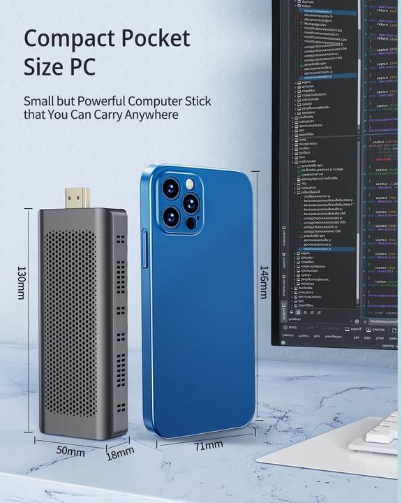 Produktbild NiPoGi Mini PC Stick (Intel Celeron N4000, 4 GB)