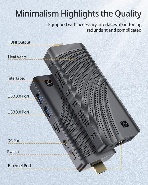 Produktbild NiPoGi Mini PC Stick (Intel Celeron N4000, 4 GB)