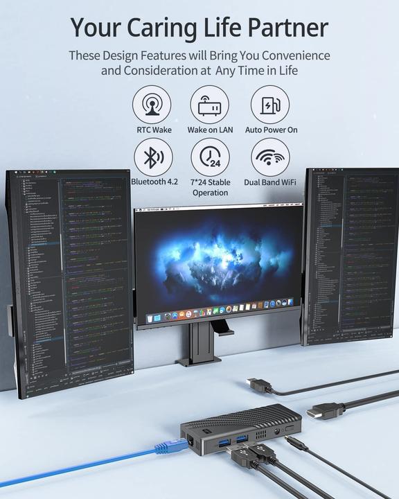 Produktbild NiPoGi Mini PC Stick (Intel Celeron N4000, 4 GB)