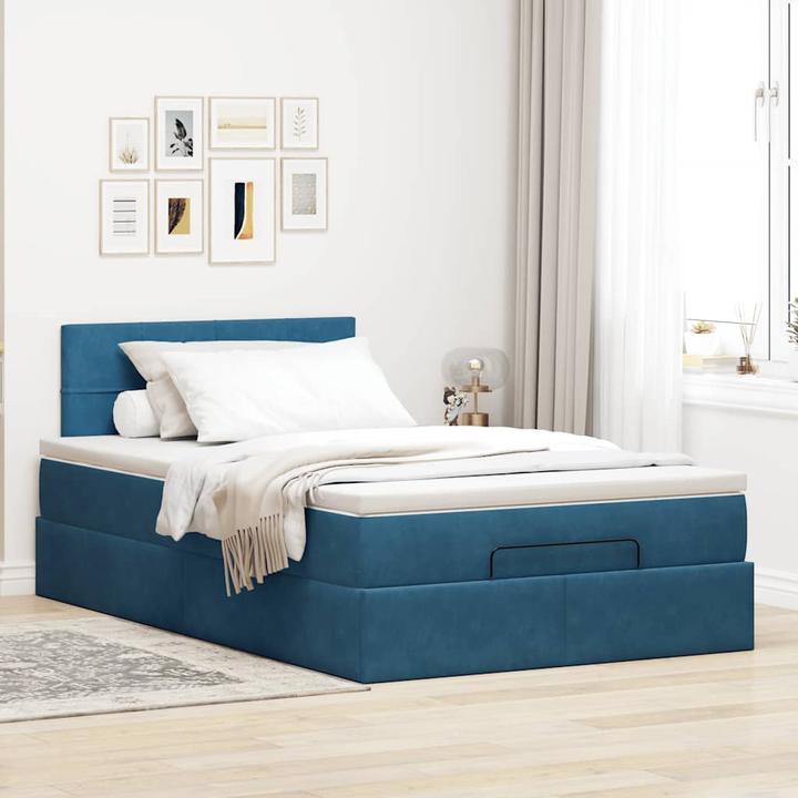 Immagine prodotto VidaXL Ottomana con materasso in velluto blu scuro 120x200 cm (120 x 200 cm)
