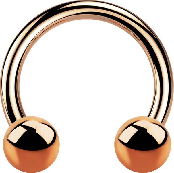 Produktbild Star Piercing Micro Circular Barbell rosegold mit zwei Kugeln (Titan G23, ohne Messing)