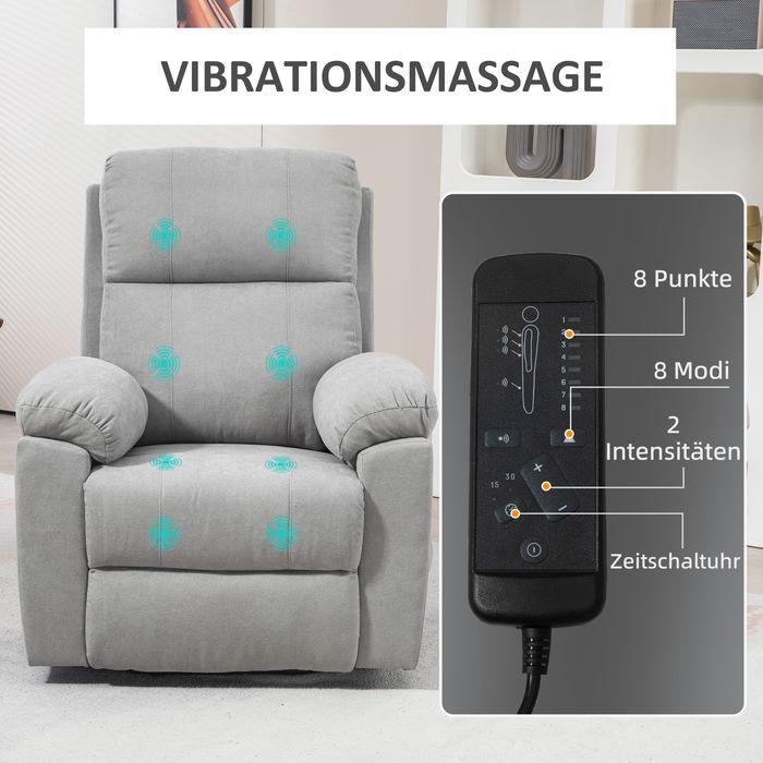 Actual product image Swisshandel24 TV armchair electric stand-up aid reclining function remote control massage armchair linen look