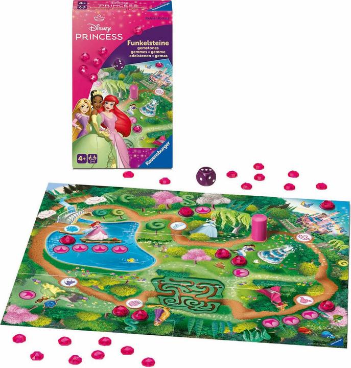 Image du produit Ravensburger 24708 - Disney Princess Funkelsteine - Jeu de course et de collection pour 2 à 4 enfants à partir (Espagnol, Allemand, Anglais, Français, Italien, Néerlandais)