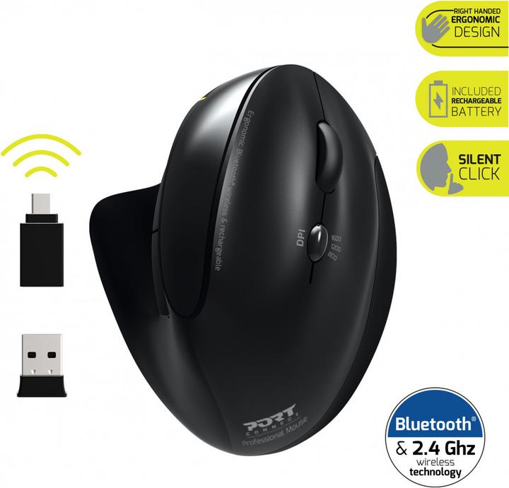 Image du produit Port Designs Souris Ergonomique Rechargeable Bluetooth Main Droite (Sans fil)