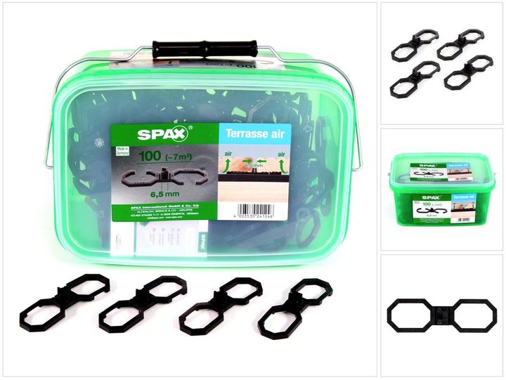 Actual product image Spax Terasse Air Spacer 6,5mm Ventilation for wood boards Terasse L in handle case 100 pcs.