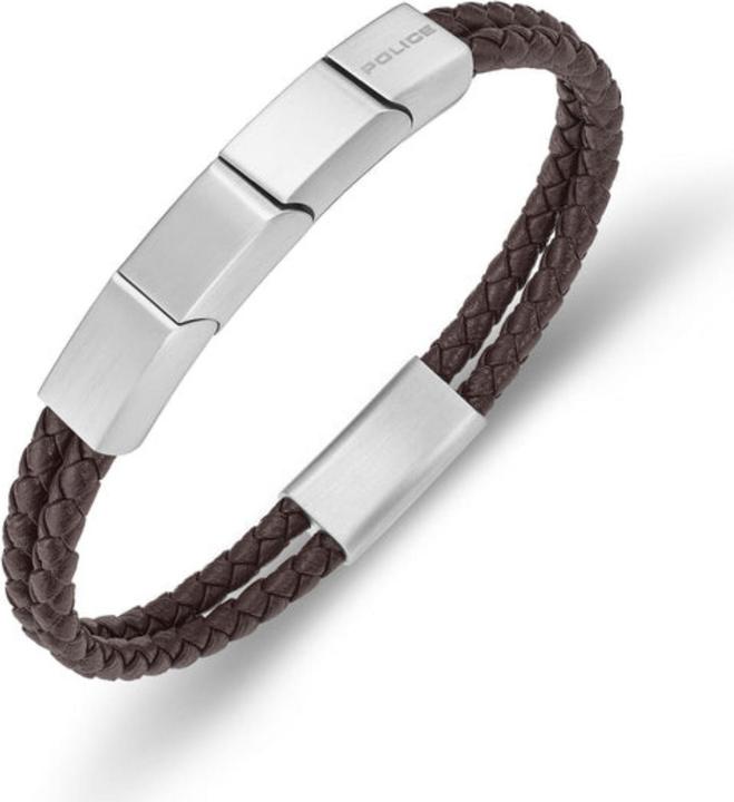 Image du produit Police Bracelet parallèle (19 cm, Acier inoxydable, Cuir)