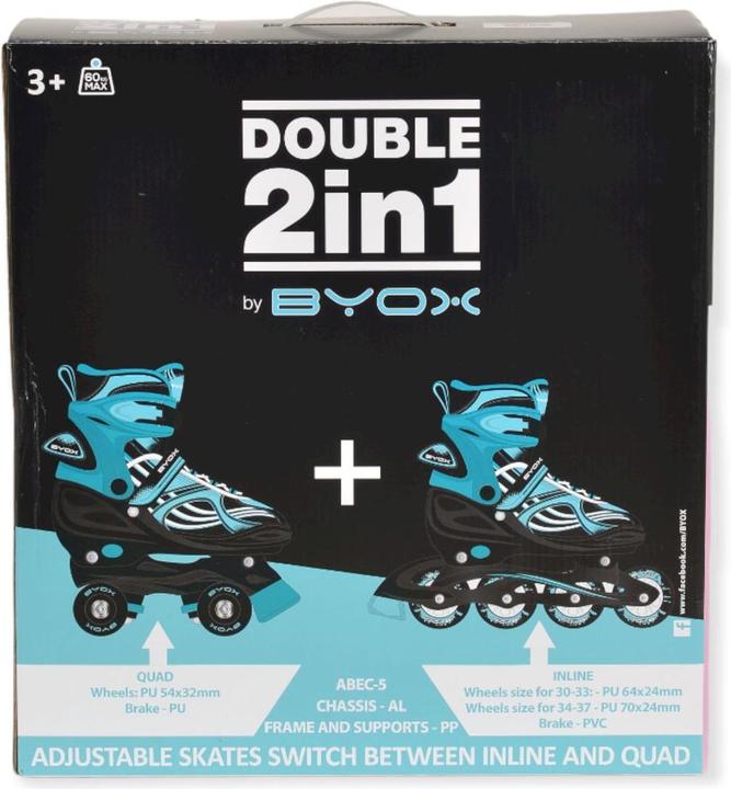 Image du produit Byox rollers 2 en 1, double pink (30, 31, 32, 33)