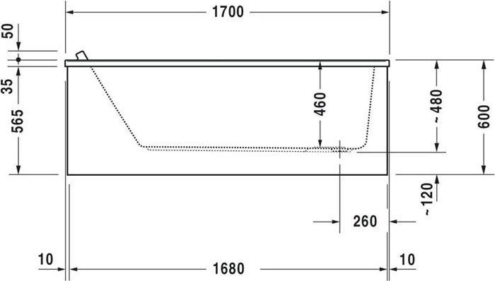 Immagine prodotto Duravit Vasca idromassaggio rettangolare STARCK 221 l 1700x900mm we 1 RS Combi-System P (221 l, 170 cm, 90 cm)