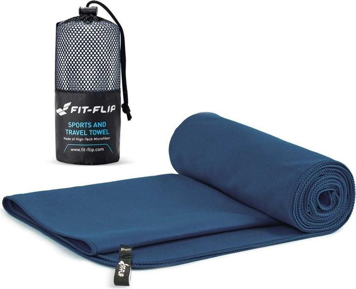 Actual product image Fit-Flip Mikrofaser Handtuch schnelltrocknend mit Tasche 60x120cm (60 x 120 cm)