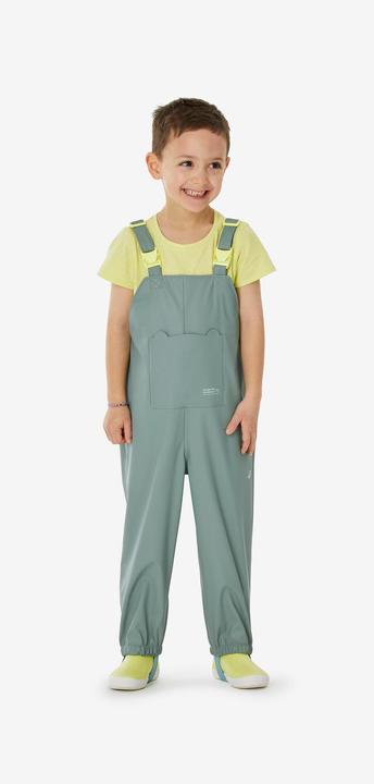 Produktbild Quechua Regenhose Latzhose Kinder wasserdicht Wandern - MH900 grün (102)