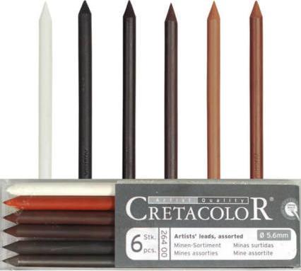 Produktbild Cretacolor Mine 5,6mm Set 6Stk. weiss, rötel (Weiss, Rötel, 6 x)