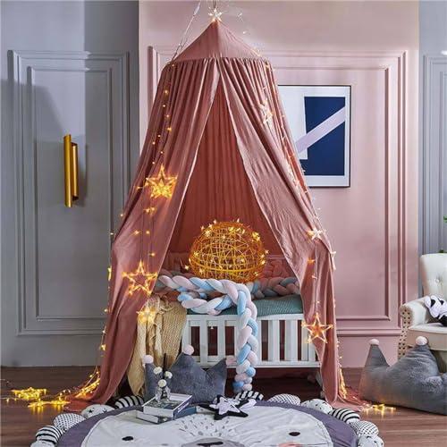 Produktbild Activity Board Betthimmel Babybett, Kinder Moskitonetz Spitze Baldachin, Mädchen Prinzessin Baumwolle Bettvorhang