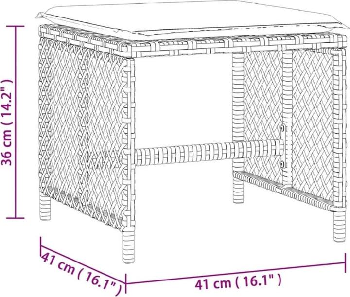 Immagine prodotto VidaXL Sgabello da giardino Cuscino Sgabello Sedia da giardino Sgabello 4 pezzi. Miscela beige
