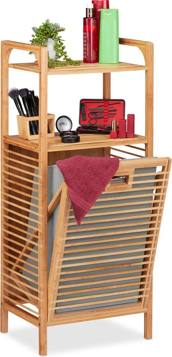 Produktbild Relaxdays Badregal mit Wäschekorb (40 x 30 x 95 cm)