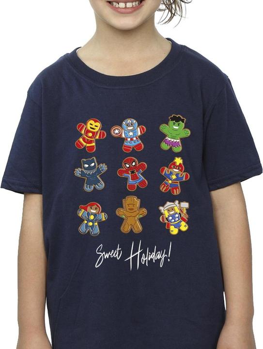 Actual product image Girls Gingerbread Avengers Cotton T-Shirt (140, 146)