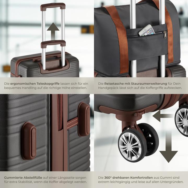 Image du produit tectake Ensemble de valises Madison, 13 pièces, serrure TSA (92 l, M (50 - 90l))
