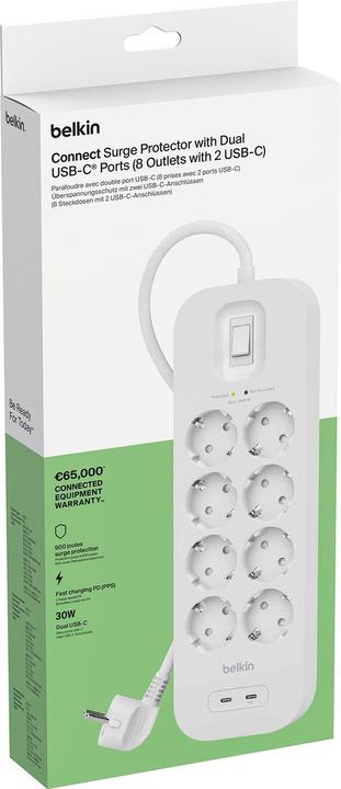 Immagine prodotto Belkin Protezione contro le sovratensioni Surgemaster (8 x, BS 1363, 2 m)