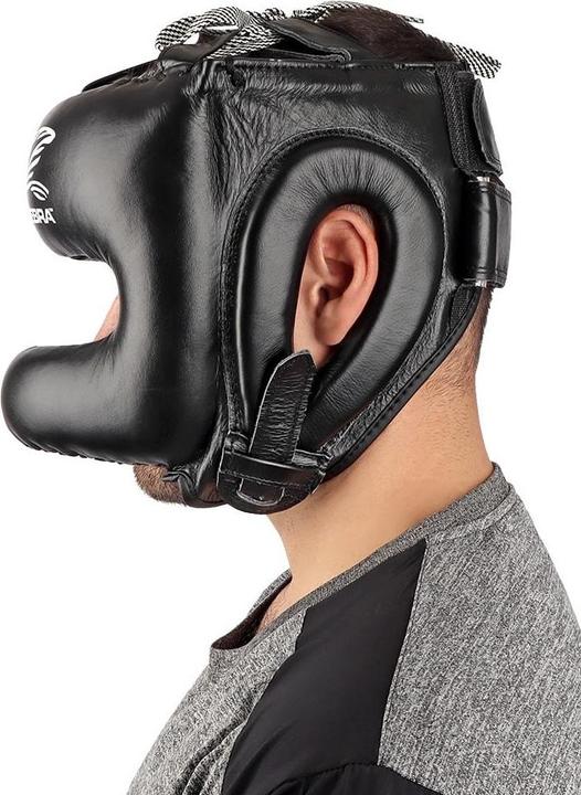 Actual product image Zebra Athletics Leather Box Head Guard (L, XL, S/M)
