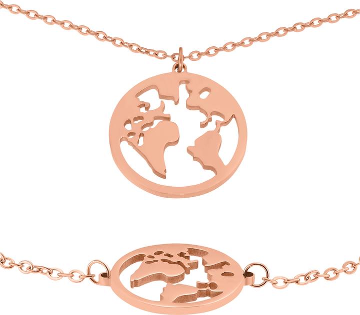 Image du produit Heideman Set carte du monde argenté (100% acier inoxydable)