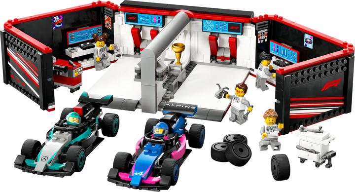 Immagine prodotto LEGO F1 Garage mit Mercedes-AMG & Alpine Rennautos (60444, LEGO City)