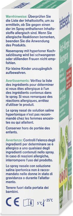 Valori nutrizionali e ingredienti Tetesept Spray nasale antiallergico 20 ml (1 Pezzo/i)