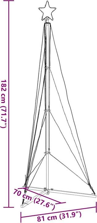Immagine prodotto VidaXL Illuminazione per albero di Natale 363 LED bianco freddo 182 cm