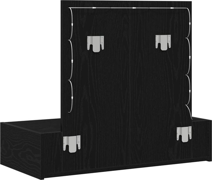 Produktbild VidaXL Wandmontierter Frisiertisch mit LED-Lichtern in schwarzer Eiche
