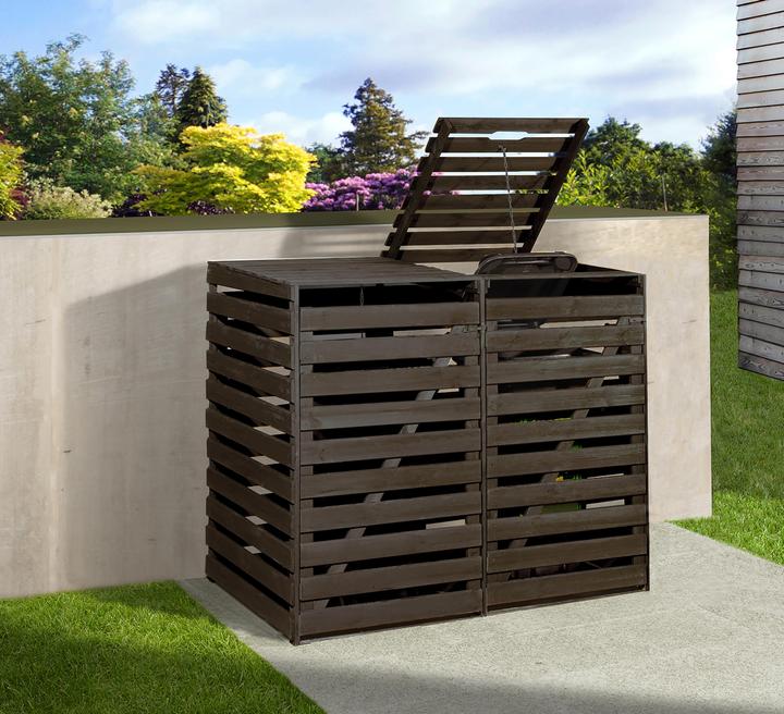 Actual product image Weka Holzbau Bin box for 2 bins, anthracite impregnated