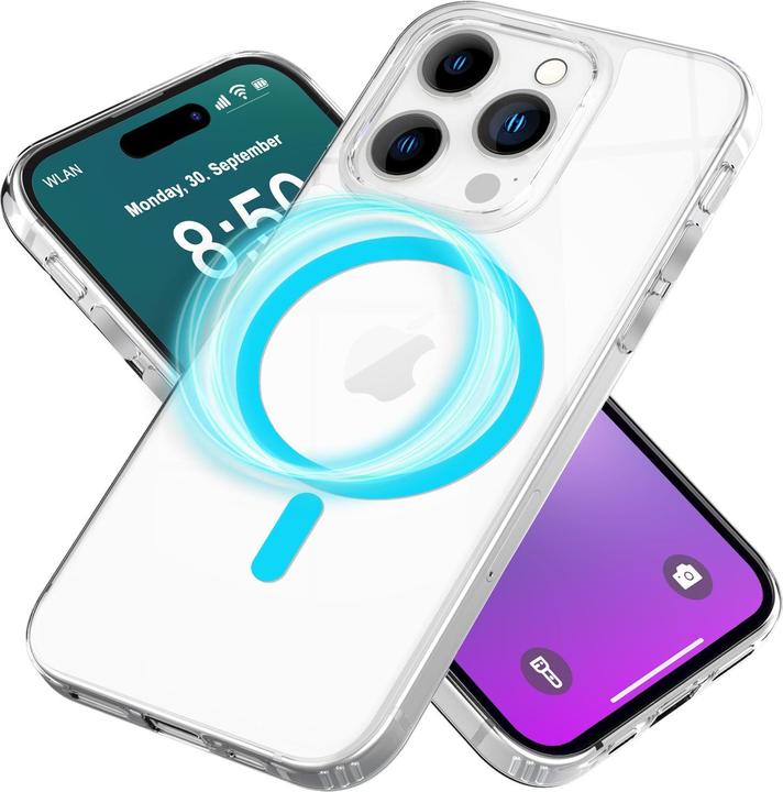 Produktbild Nalia Klare Hart Hülle, MagSafe Ring Leuchtet im Dunkeln (Apple iPhone 16 Pro)