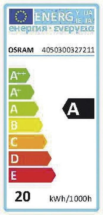 Label énergétique Osram Dulux (G24q-2, 18 W, 1200 lm, 1 x, G)