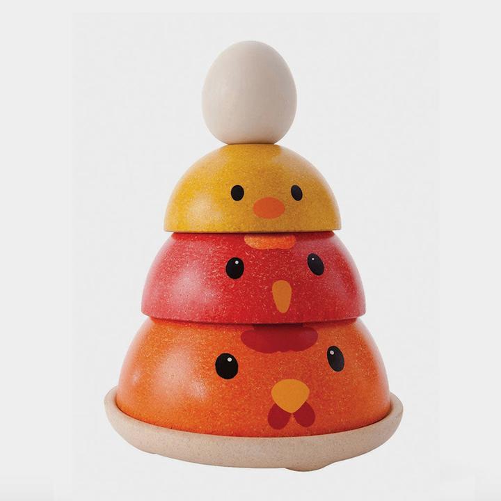 Actual product image Plantoys Wood stacking figure stacking chicken (German, English, French, Italian)