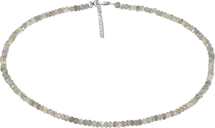Produktbild Xen Labradorit- Collier 4 mm Kugeln facettiert 43 + 5 cm 925 Silber (925 Sterling Silber, 43 cm)