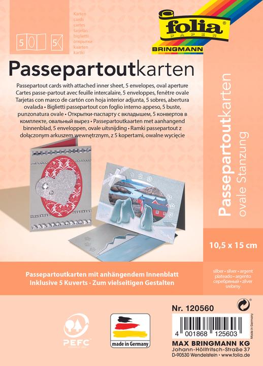 Produktbild Folia Passepartouts ovale Stanzung 220g/m² (5 Stk.)
