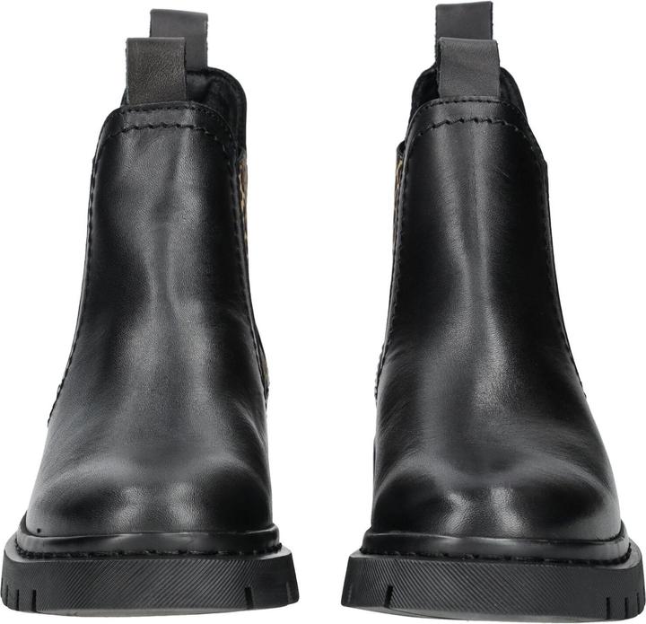 Produktbild Tamaris Entdecke die trendige Stiefelette mit Leo-Einsatz aus hochwertigem Leder-Textil-Mix von. Die (37)