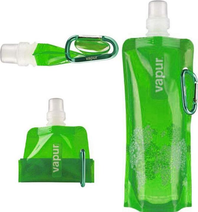 Produktbild König Design Wasserflasche faltbare Trinkflasche mit Karabiner wiederverwendbar Trinkbeutel (0.50 l)